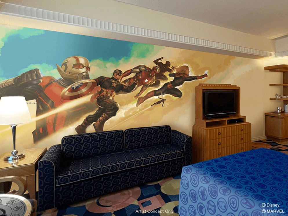 アンバサダーホテル「アベンジャーズ：ヒーローズ・ユナイテッド」コラボルームの内装
