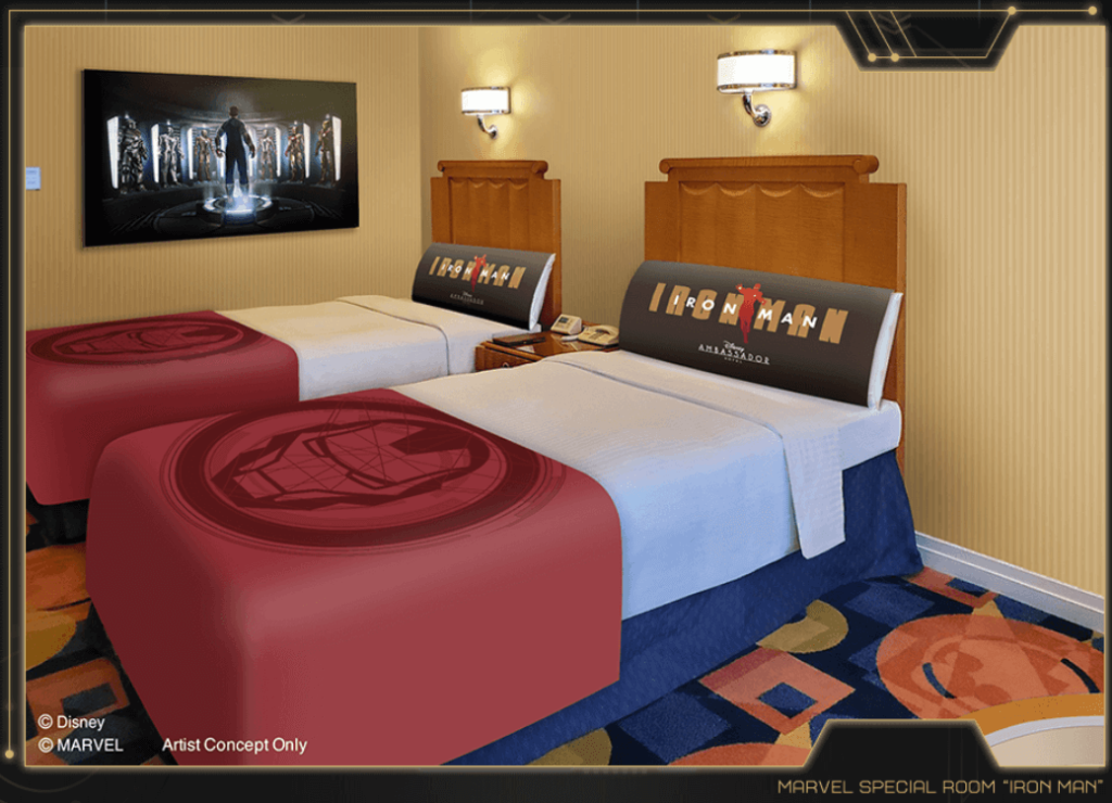 アンバサダーホテル「マーベルスペシャルルーム“アイアンマン”」のコラボルームの内装