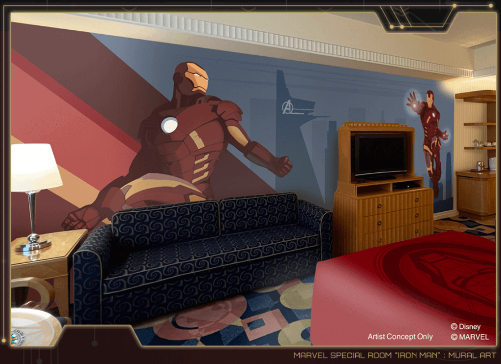 アンバサダーホテル「マーベルスペシャルルーム“アイアンマン”」のコラボルームの内装